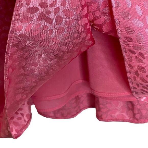 Rebecca Minkoff Punch Pink Ollie Leopard Tiered Dress Size XS - Picture 5 of 9